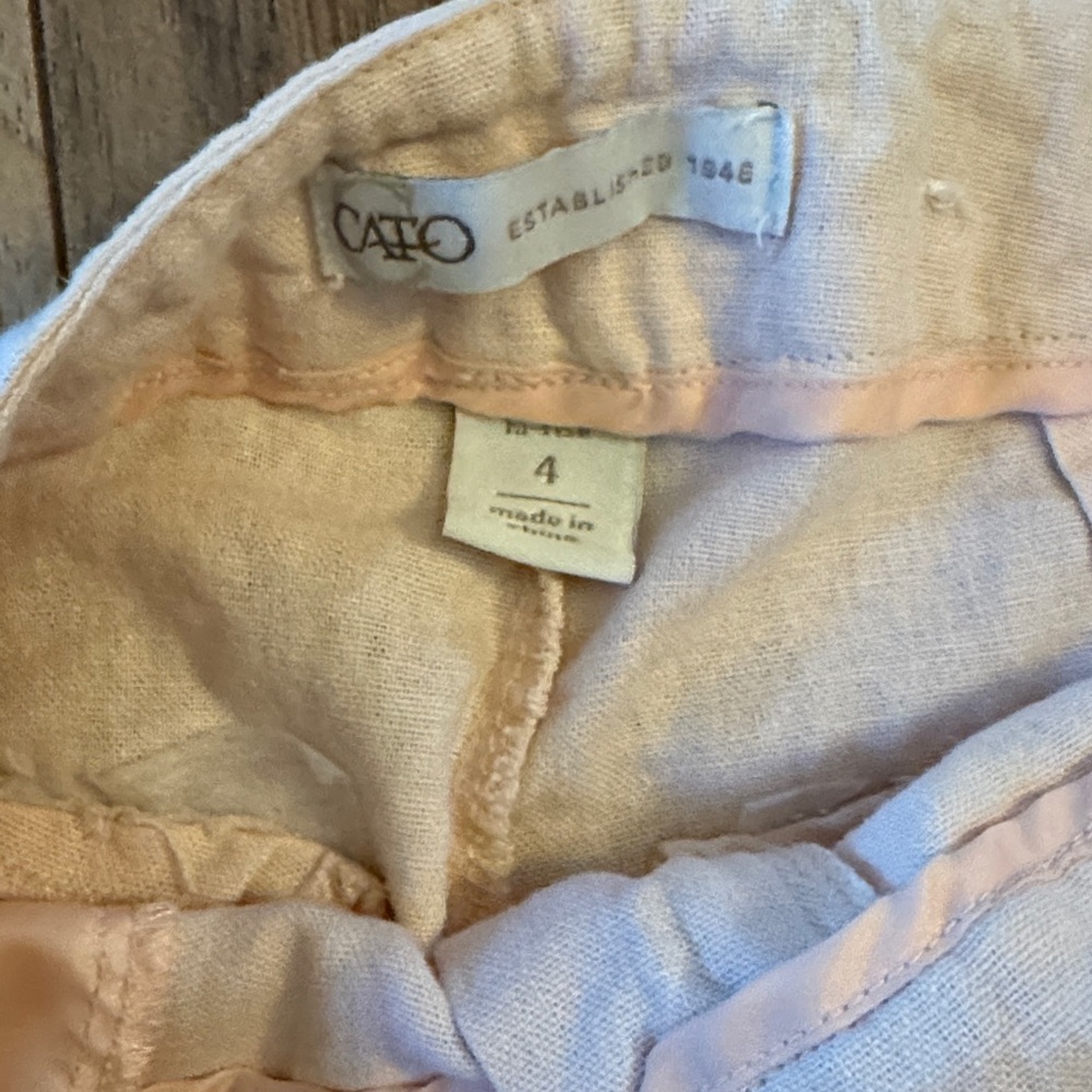 Cato Pale Pink Linen-Blend Wide Leg Pants - Picture 2 of 6